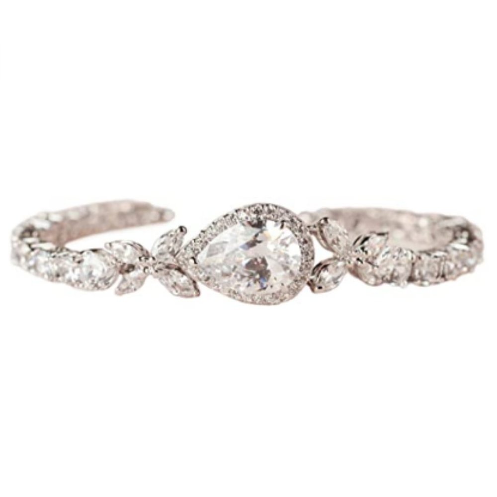 Chatty Cubic Zirconia Bridal Jewelry Bracelet
